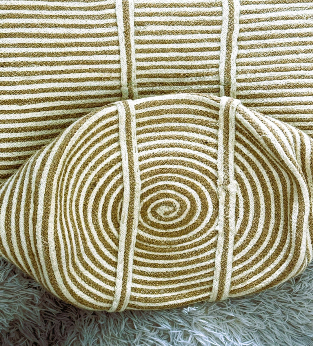 Sonali Natural Jute Drawstring Laundry Basket (Large) - Baked Earth