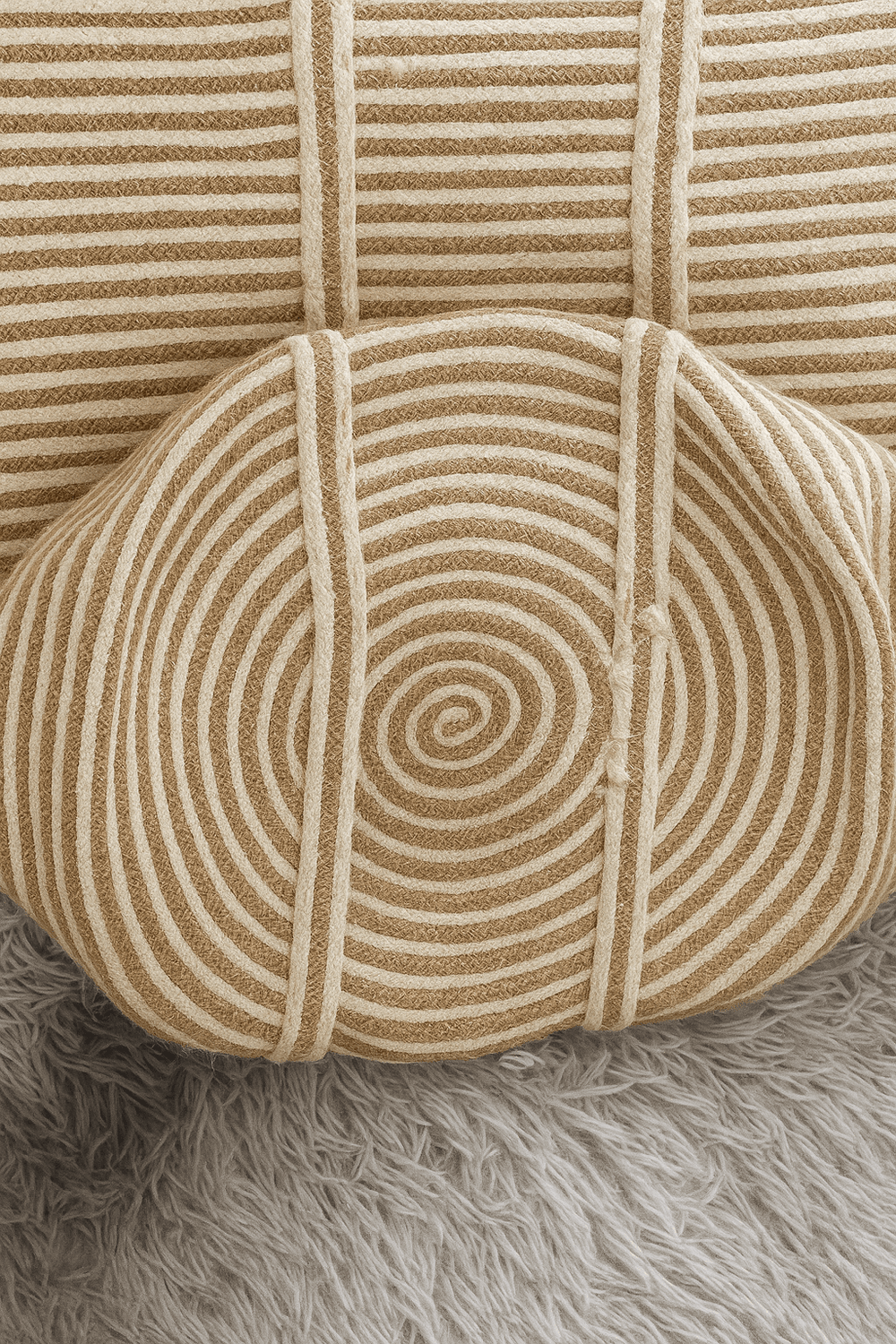 Sonali Natural Striped Jute Laundry Basket – Large - Baked Earth