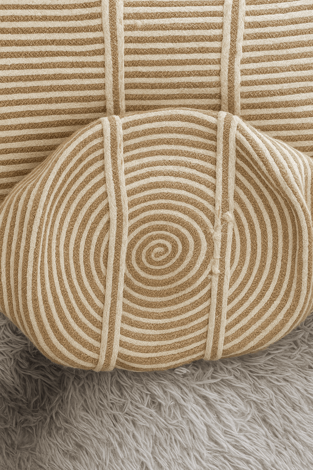 Sonali Natural Striped Jute Laundry Basket – Large - Baked Earth