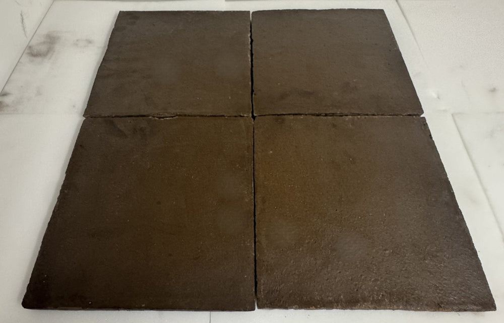 Spanish Black Presealed Terracotta Square Tiles 30 x 30 x 2cm - Baked Earth