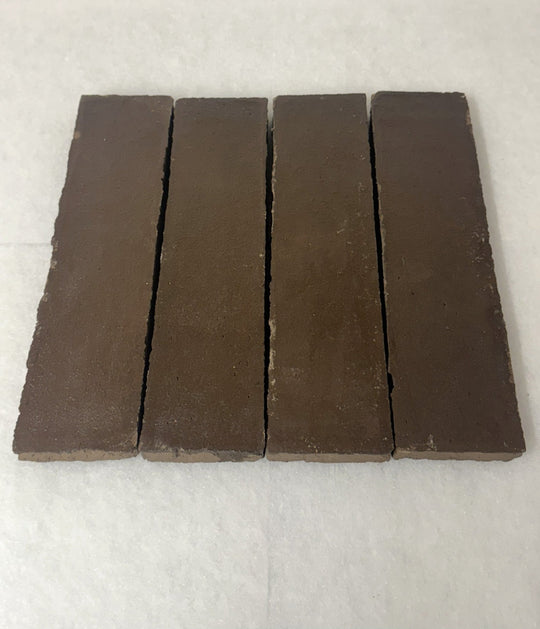 Spanish Rustic Black Presealed Terracotta Parquet Tiles 7.5 x 30 x 2cm - Baked Earth