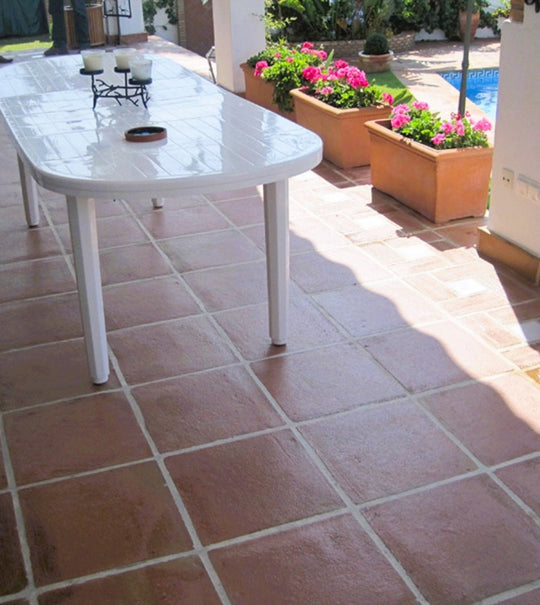 Spanish Rustic Red Presealed Terracotta Tiles 40 x 40 x 2.3cm - Baked Earth