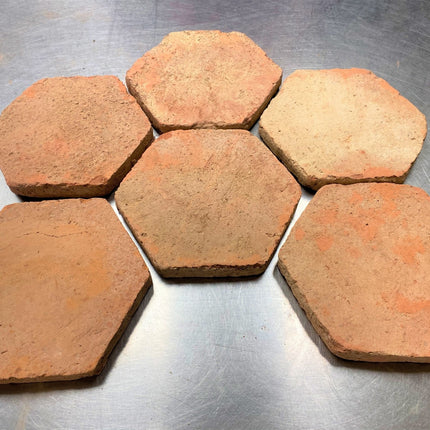 Baked Earth Pale Terracotta Hexagonal Thin Tiles 20 x 20 x 1cm (Order now delivery 3rd week Sept) - Baked Earth