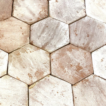 Mayfair White Terracotta Hexagonal Tiles 20 x 20 x 2cm - Baked Earth