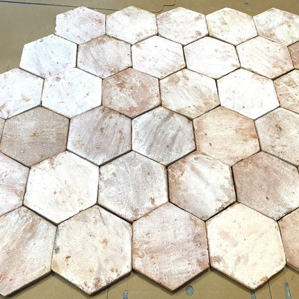 Mayfair White Terracotta Hexagonal Tiles 20 x 20 x 2cm - Baked Earth
