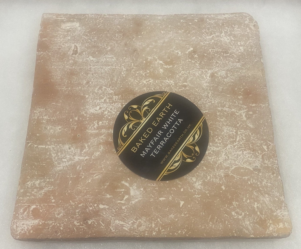 Mayfair White Terracotta Square Tiles 20 x 20 x 2cm - Baked Earth