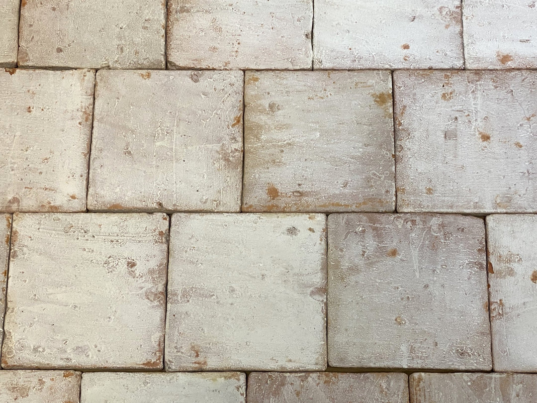 Mayfair White Terracotta Square Tiles 20 x 20 x 2cm - Baked Earth