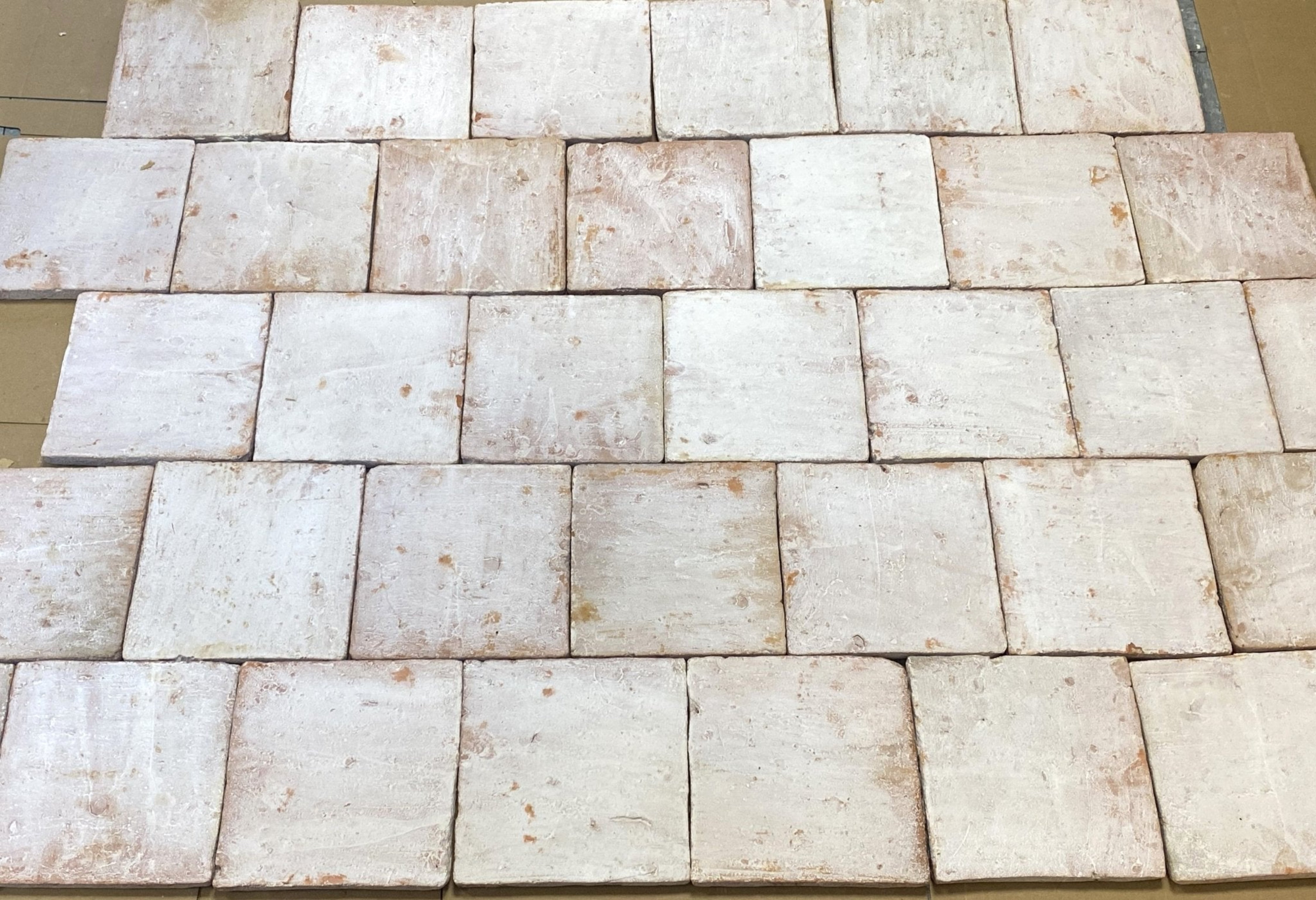 Mayfair White Terracotta Square Tiles 20 x 20 x 2cm - Baked Earth