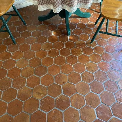 Rustic Presealed Terracotta Hexagonal Tiles 15 x 15 x 2cm - Baked Earth