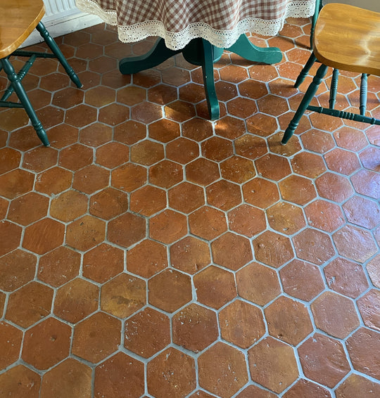 Rustic Presealed Terracotta Hexagonal Tiles 15 x 15 x 2cm - Baked Earth