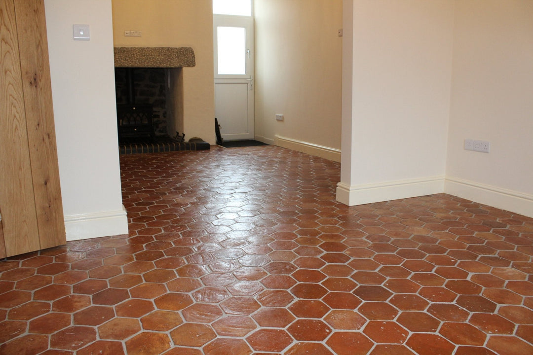 Rustic Presealed Terracotta Hexagonal Tiles 15 x 15 x 2cm - Baked Earth