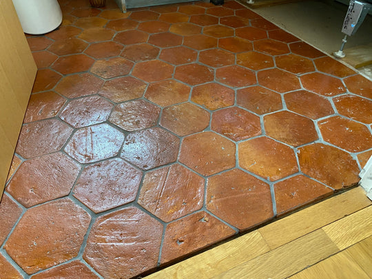 Rustic Presealed Terracotta Hexagonal Tiles 15 x 15 x 2cm - Baked Earth