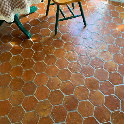 Rustic Presealed Terracotta Hexagonal Tiles 15 x 15 x 2cm - Baked Earth