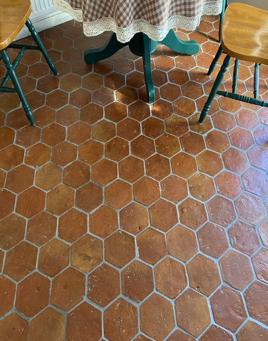 Rustic Presealed Terracotta Hexagonal Tiles 15 x 15 x 2cm - Baked Earth