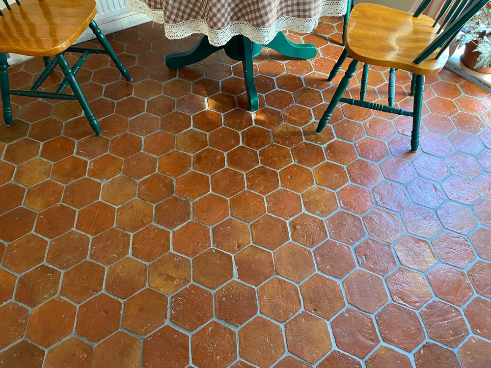 Rustic Presealed Terracotta Hexagonal Tiles 15 x 15 x 2cm - Baked Earth