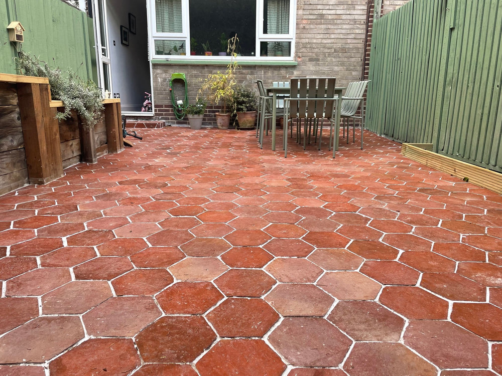 Rustic Presealed Terracotta Hexagonal Tiles 20 x 20 x 2cm - Baked Earth