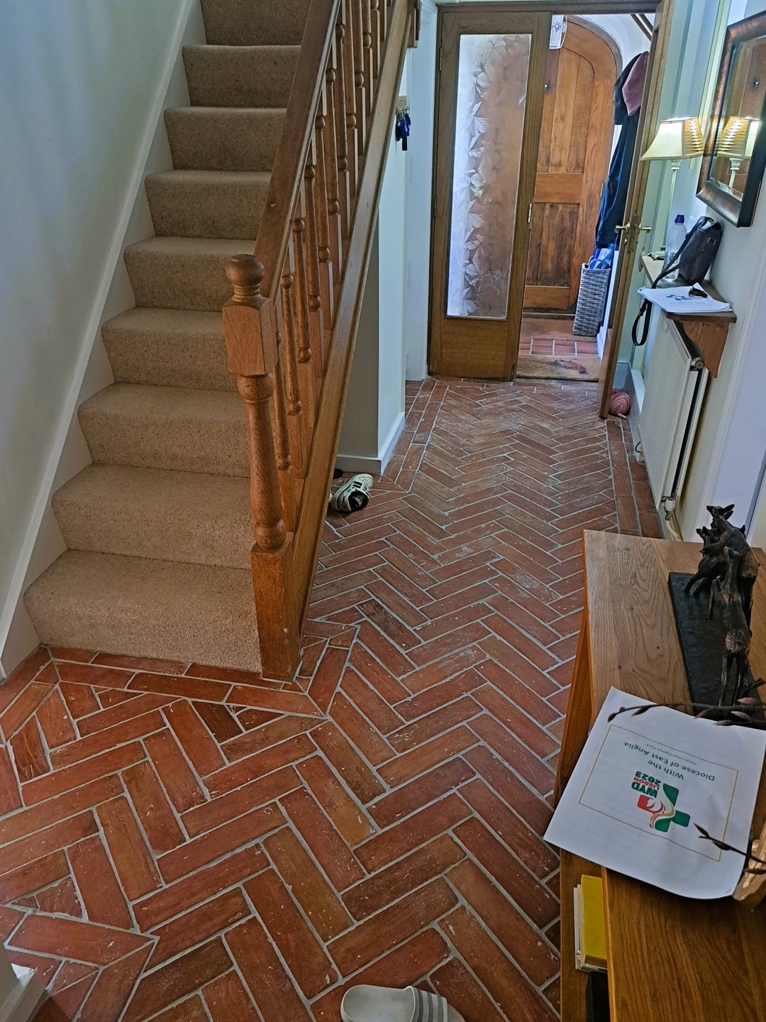 Rustic Presealed Terracotta Parquet Thin Tiles 7.5 x 30 x 1cm - Baked Earth