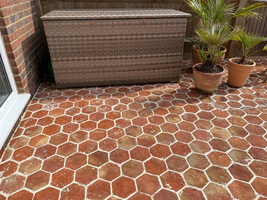 Rustic Terracotta Hexagonal Tiles 15 x 15 x 2cm - Baked Earth