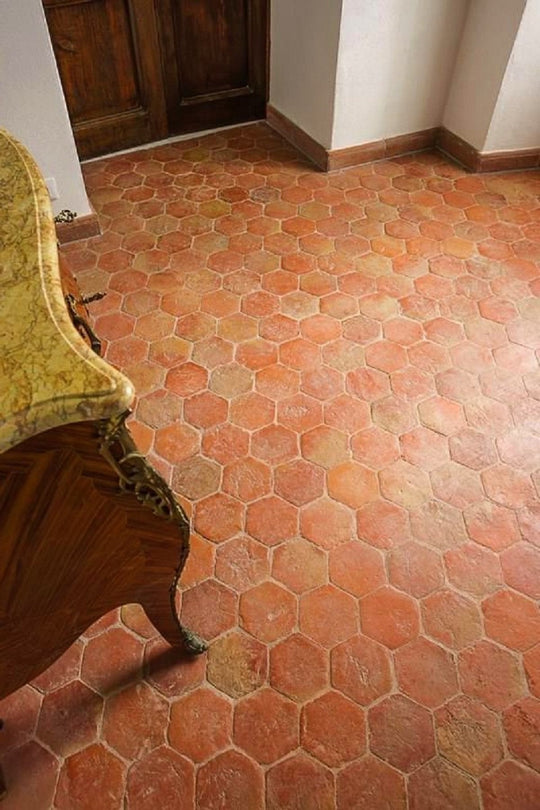 Rustic Terracotta Hexagonal Tiles 15 x 15 x 2cm - Baked Earth