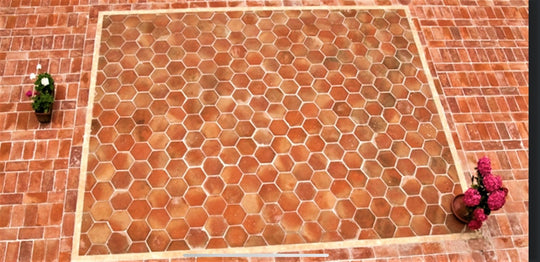 Rustic Terracotta Hexagonal Tiles 20 x 20 x 2cm - Baked Earth