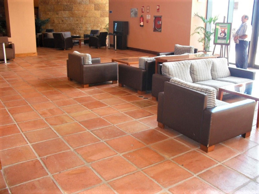 Spanish Terracotta Square Tiles 30 x 30 x 2.3cm - Baked Earth